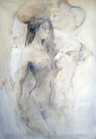 Maskenbaum - Oil painting installation exploring nature and identity